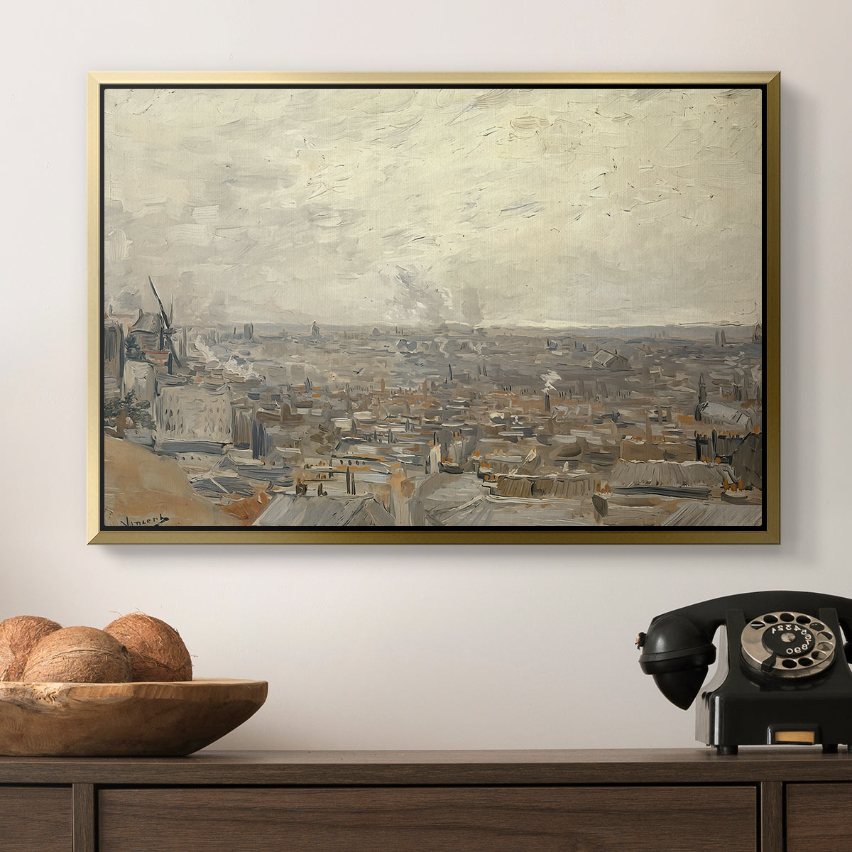 View from Montmartre, 1886 - Floater Framed Canvas Print