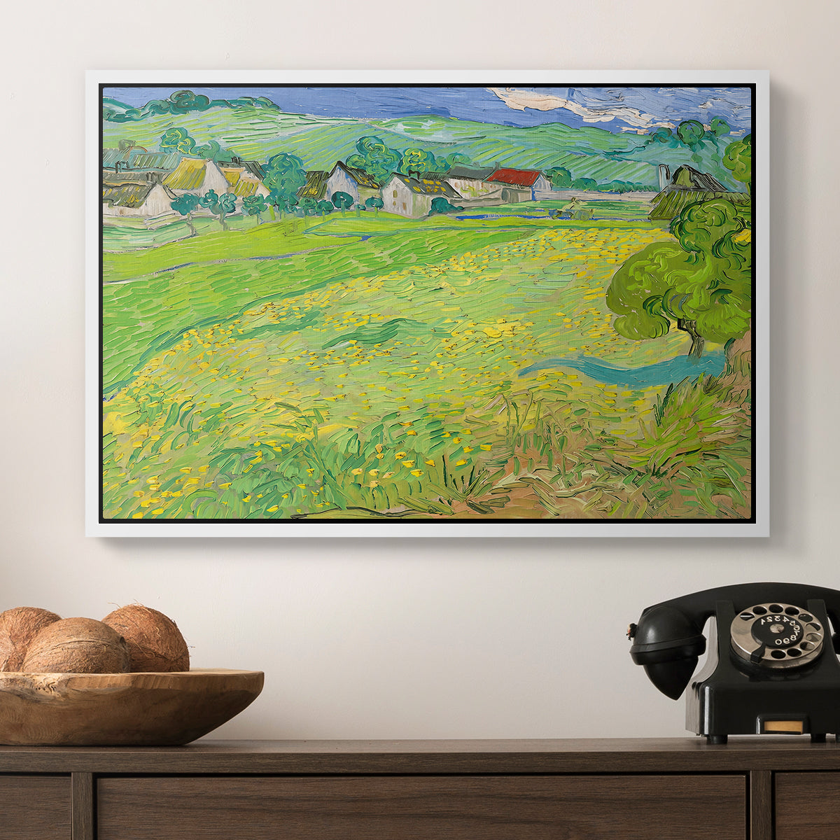 Les Vessenots in Auvers, 1890 - Floater Framed Canvas Print