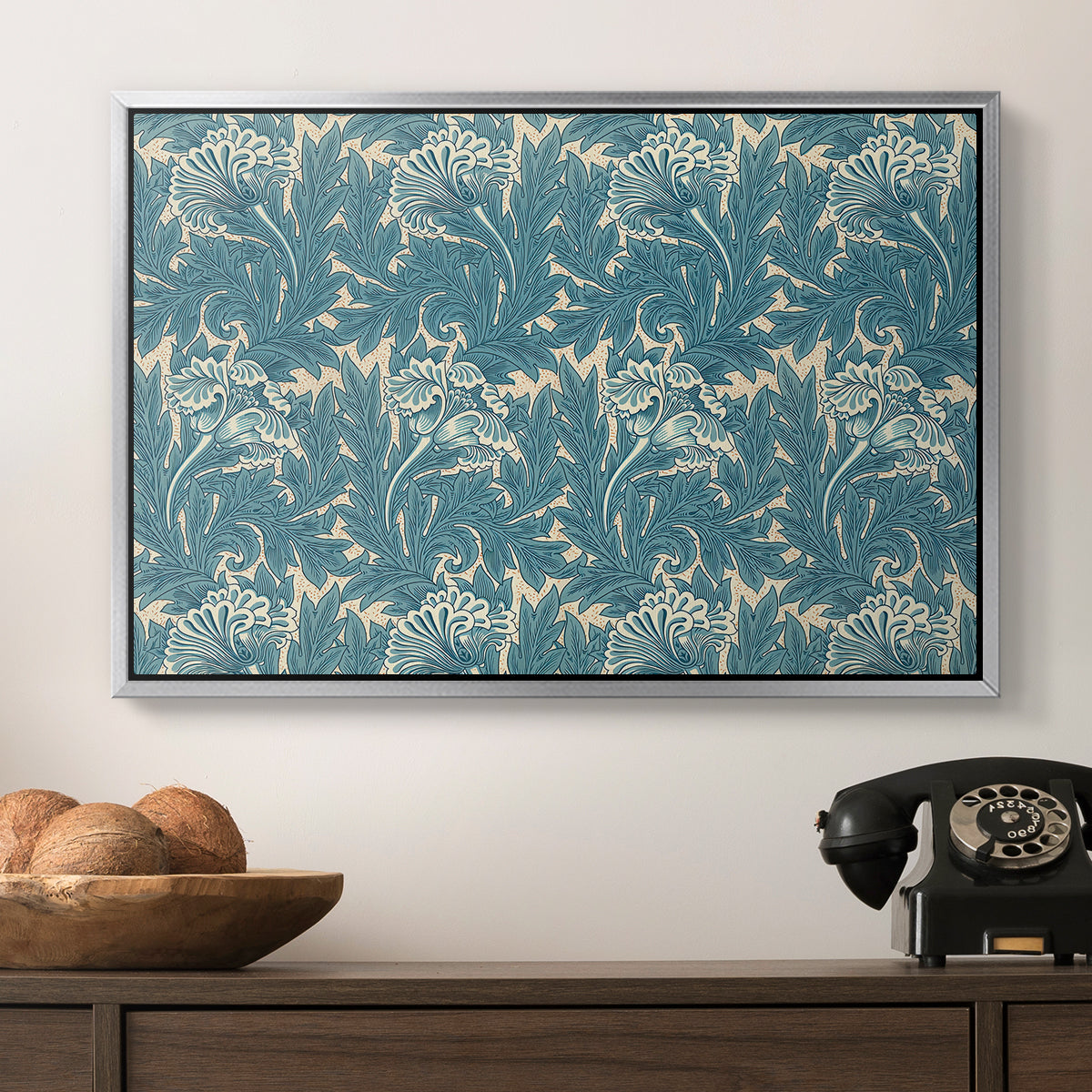 Tulip (Teal), 1875 - Floater Framed Canvas Print