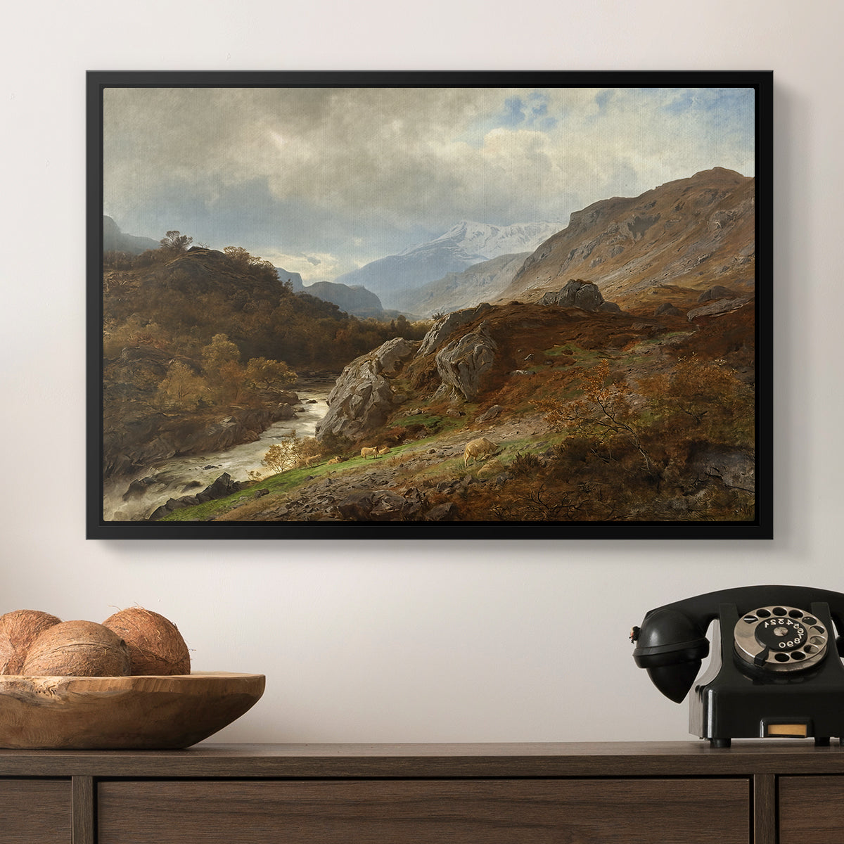 Mountain Landscape, 1864 - Floater Framed Canvas Print