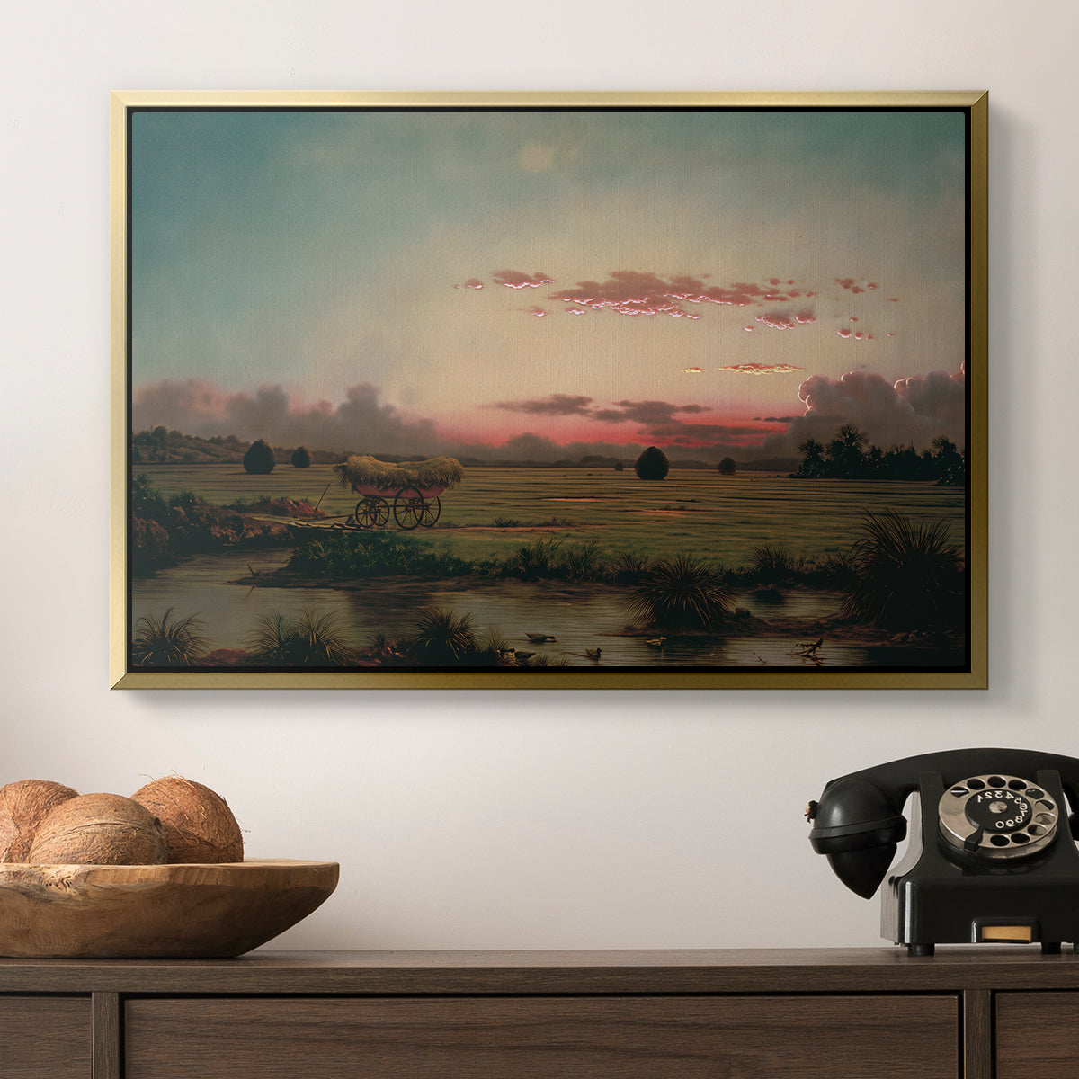 The Marshes at Rhode Island, 1866 - Floater Framed Canvas Print