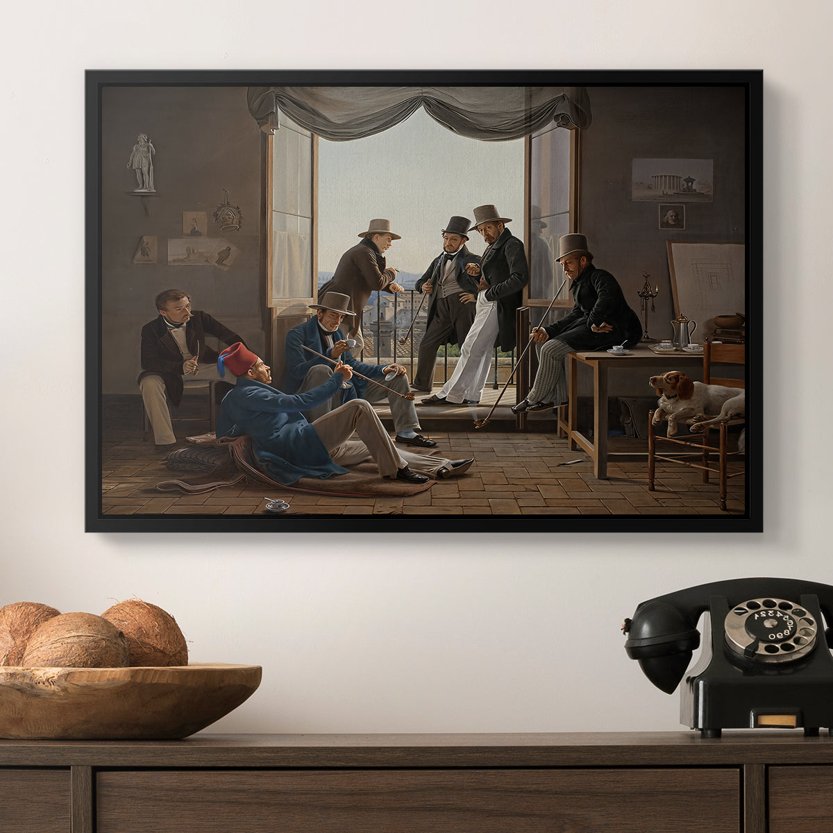 A Group of Danish Artists in Rome, 1837 - Floater Framed Canvas Print