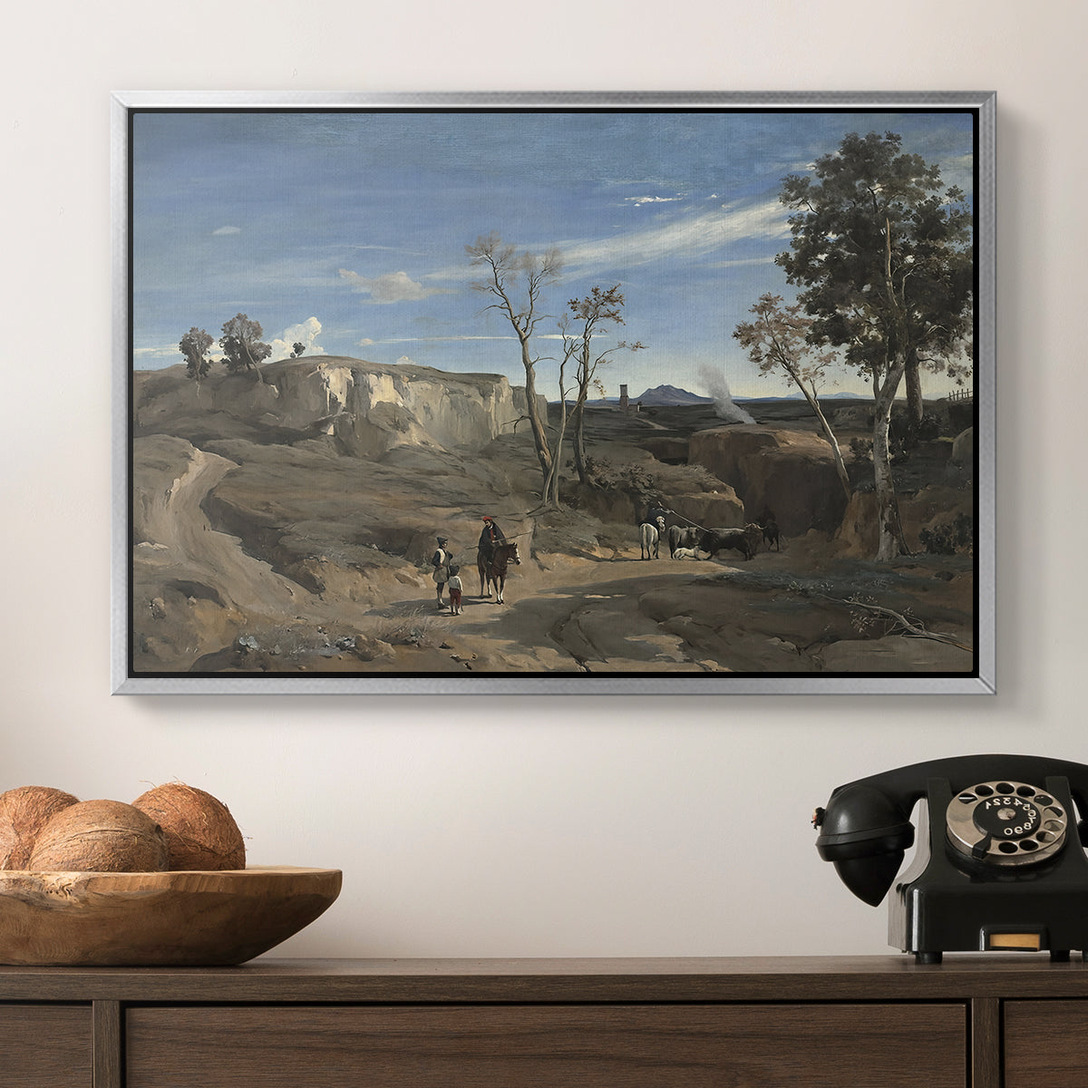 La Cervara, the Roman Campagna, c. 1830-1831 - Floater Framed Canvas Print