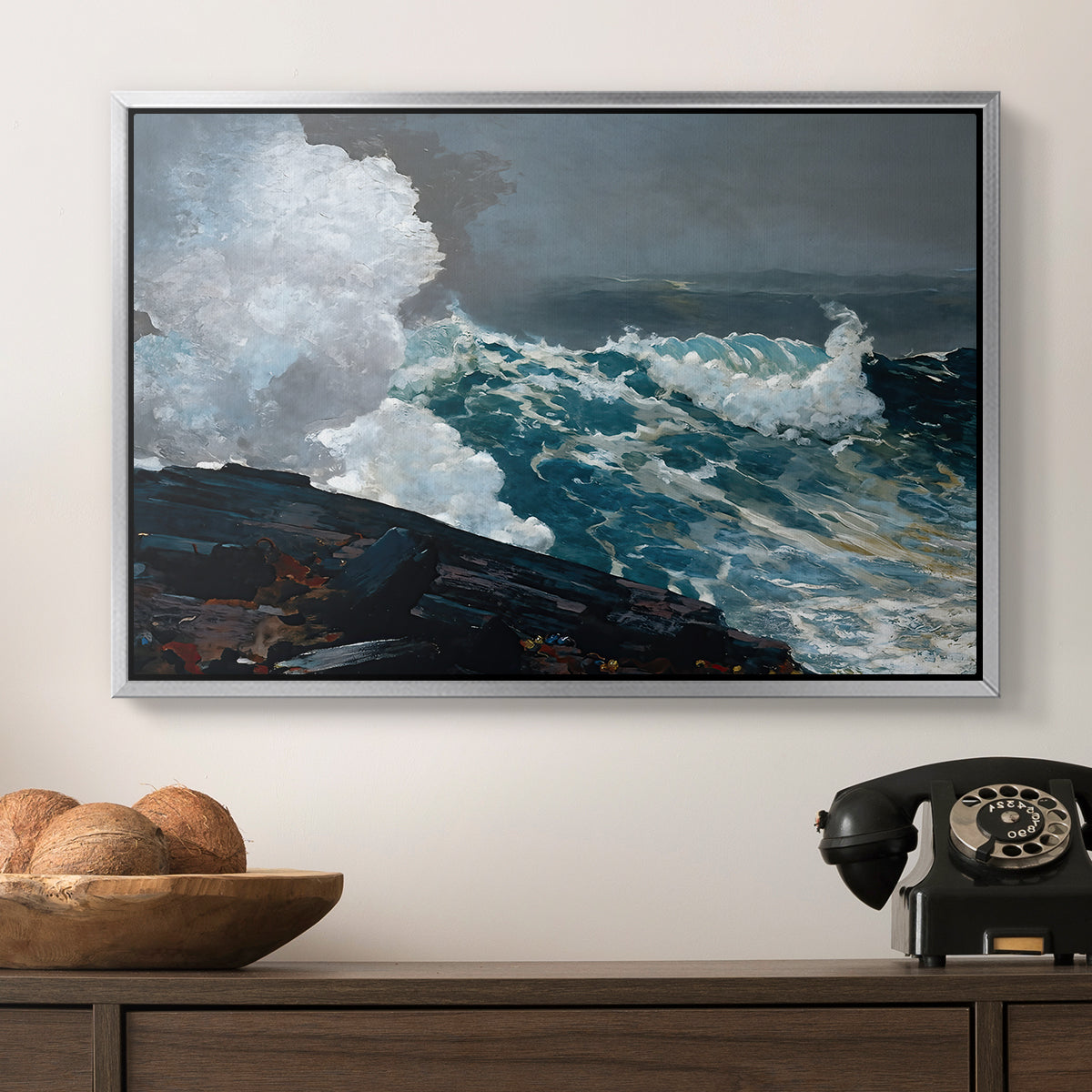 Northeaster, 1895 - Floater Framed Canvas Print
