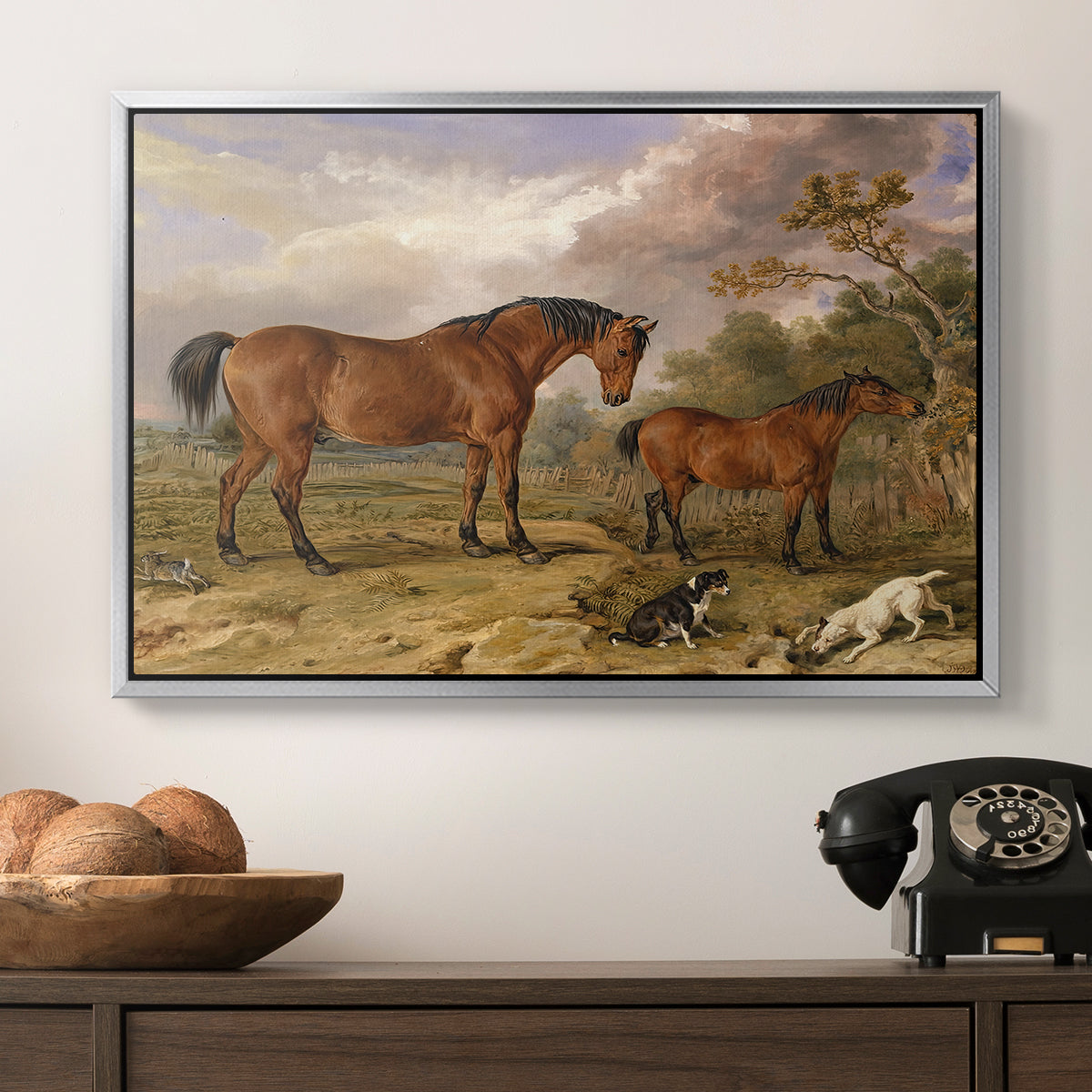 Portrait of Reformer, Blucher, Tory and Crib, Property of Rowland Alston, Esq., M.P., 1835 - Floater Framed Canvas Print