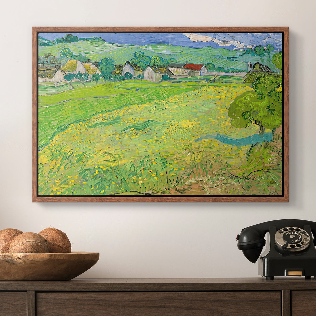 Les Vessenots in Auvers, 1890 - Floater Framed Canvas Print