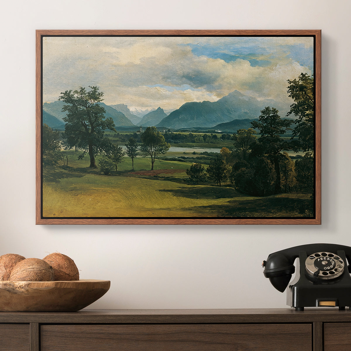 View of Liefering, 1830 - Floater Framed Canvas Print