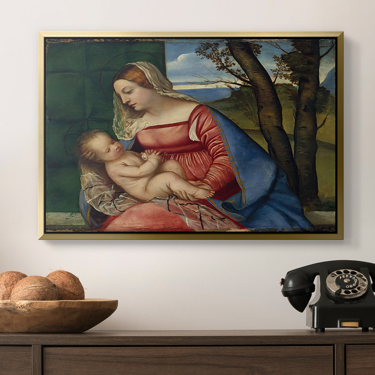 Madonna and Child, c. 1508 - Floater Framed Canvas Print