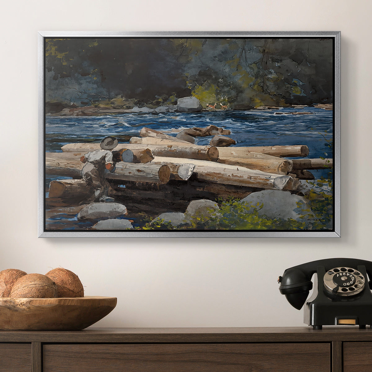 Hudson River, 1892 - Floater Framed Canvas Print