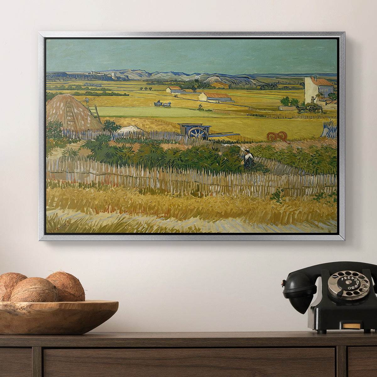 The Harvest, 1888 - Floater Framed Canvas Print