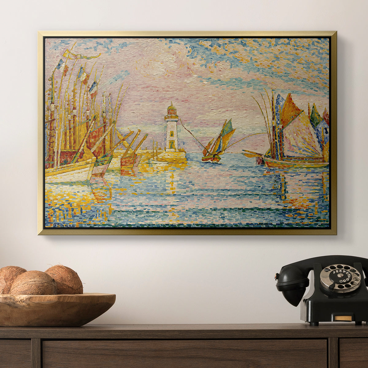 The Lighthouse at Groix, 1925 - Floater Framed Canvas Print