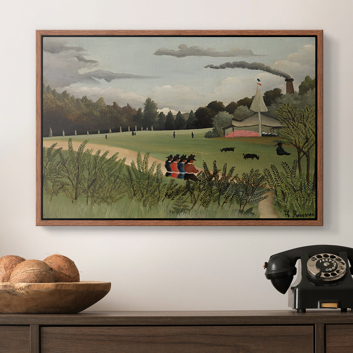 The Chair Factory at Alfortville, 1897 - Floater Framed Canvas Print
