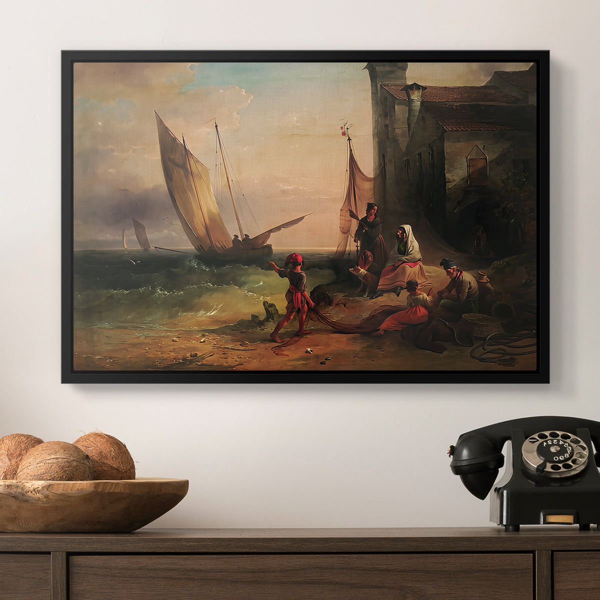 Fisherman's Family from Chioggia, 1838 - Floater Framed Canvas Print