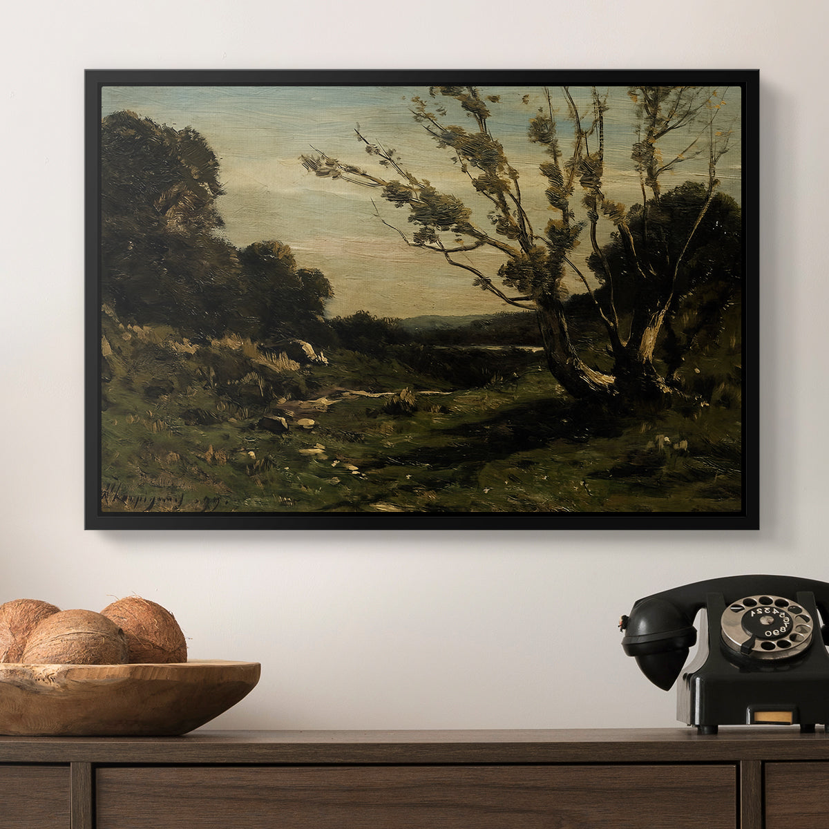 Morning in the Nievre, 1877 - Floater Framed Canvas Print