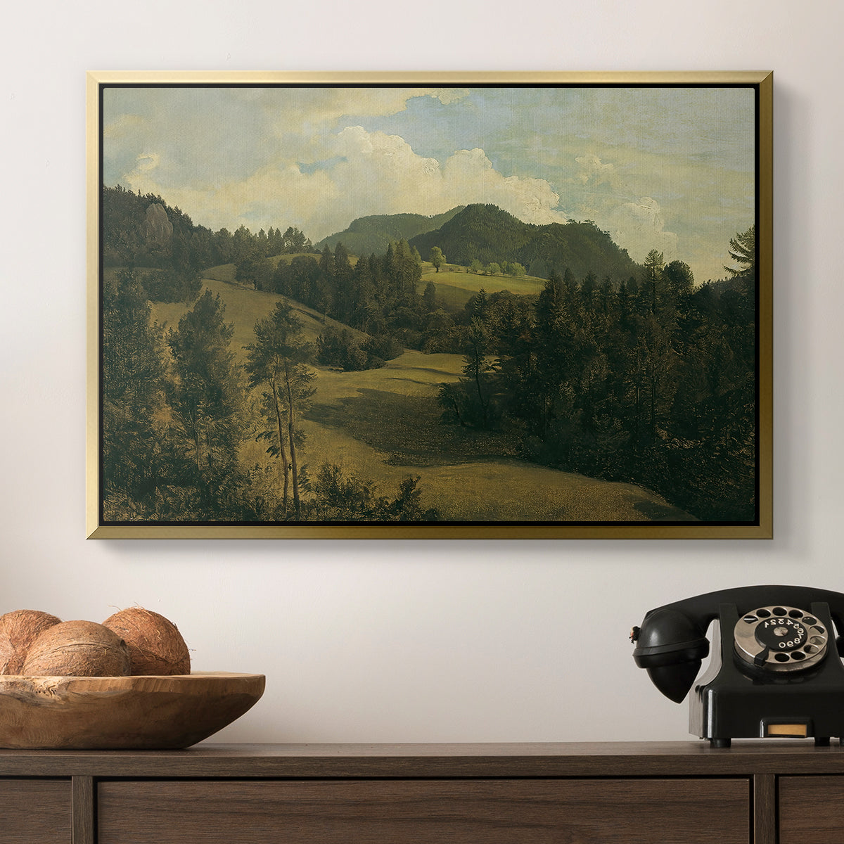 Landscape near Miesenbach, c. 1830 - Floater Framed Canvas Print