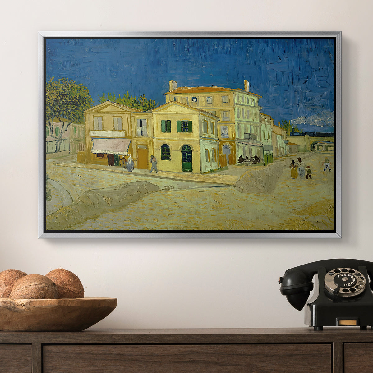 The Yellow House (The Street), 1888 - Floater Framed Canvas Print