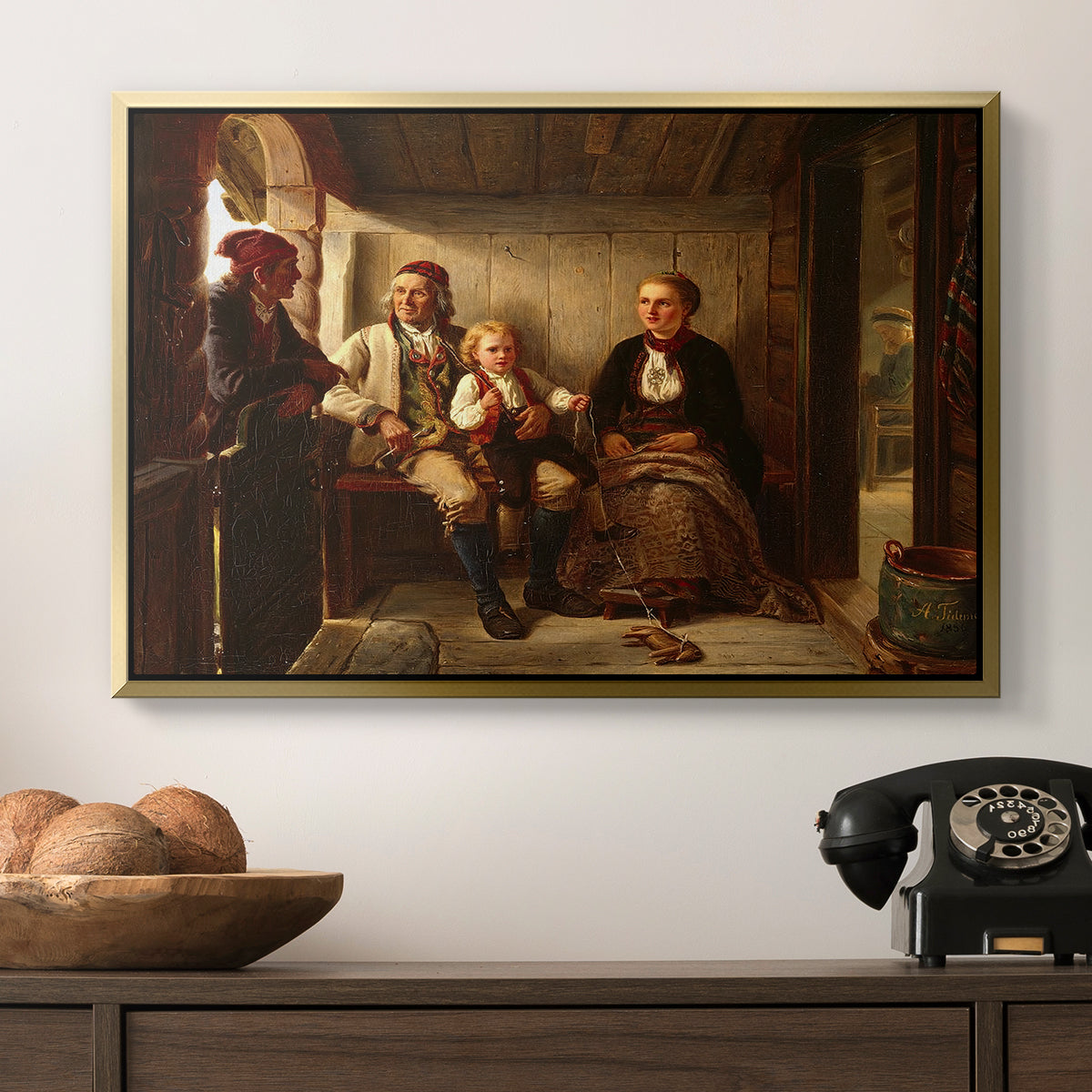 Neighbors (Naboer), 1855 - Floater Framed Canvas Print