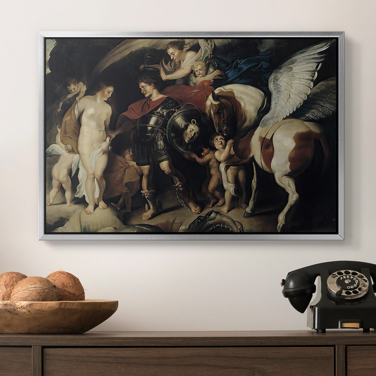 Perseus and Andromeda, c. 1620 - Floater Framed Canvas Print