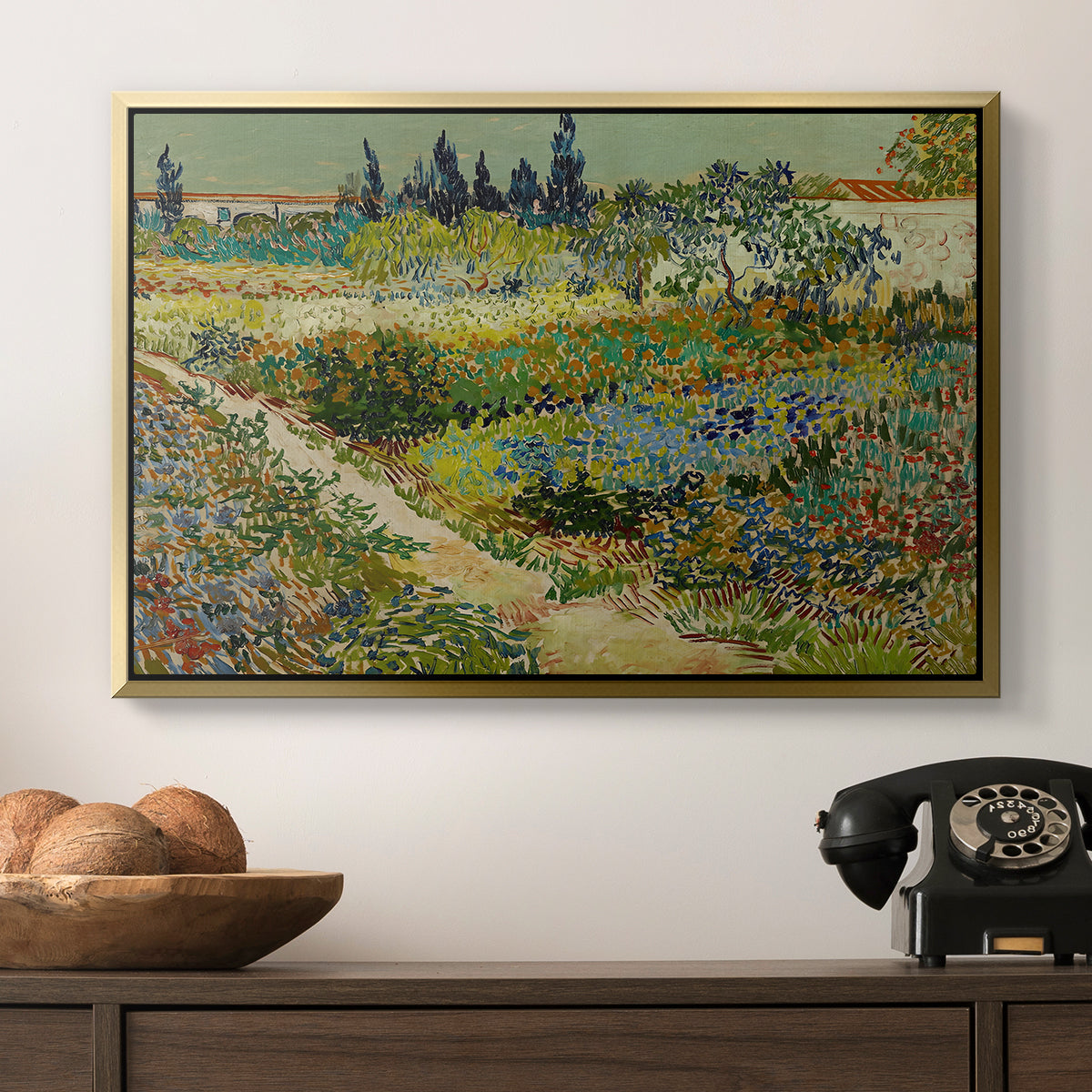 Garden at Arles, 1888 - Floater Framed Canvas Print