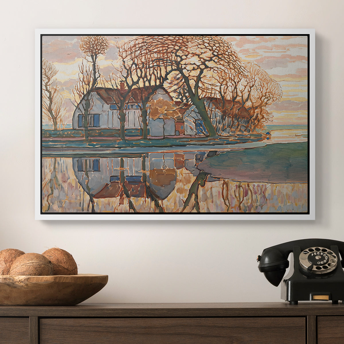 Farm near Duivendrecht, c. 1916 - Floater Framed Canvas Print