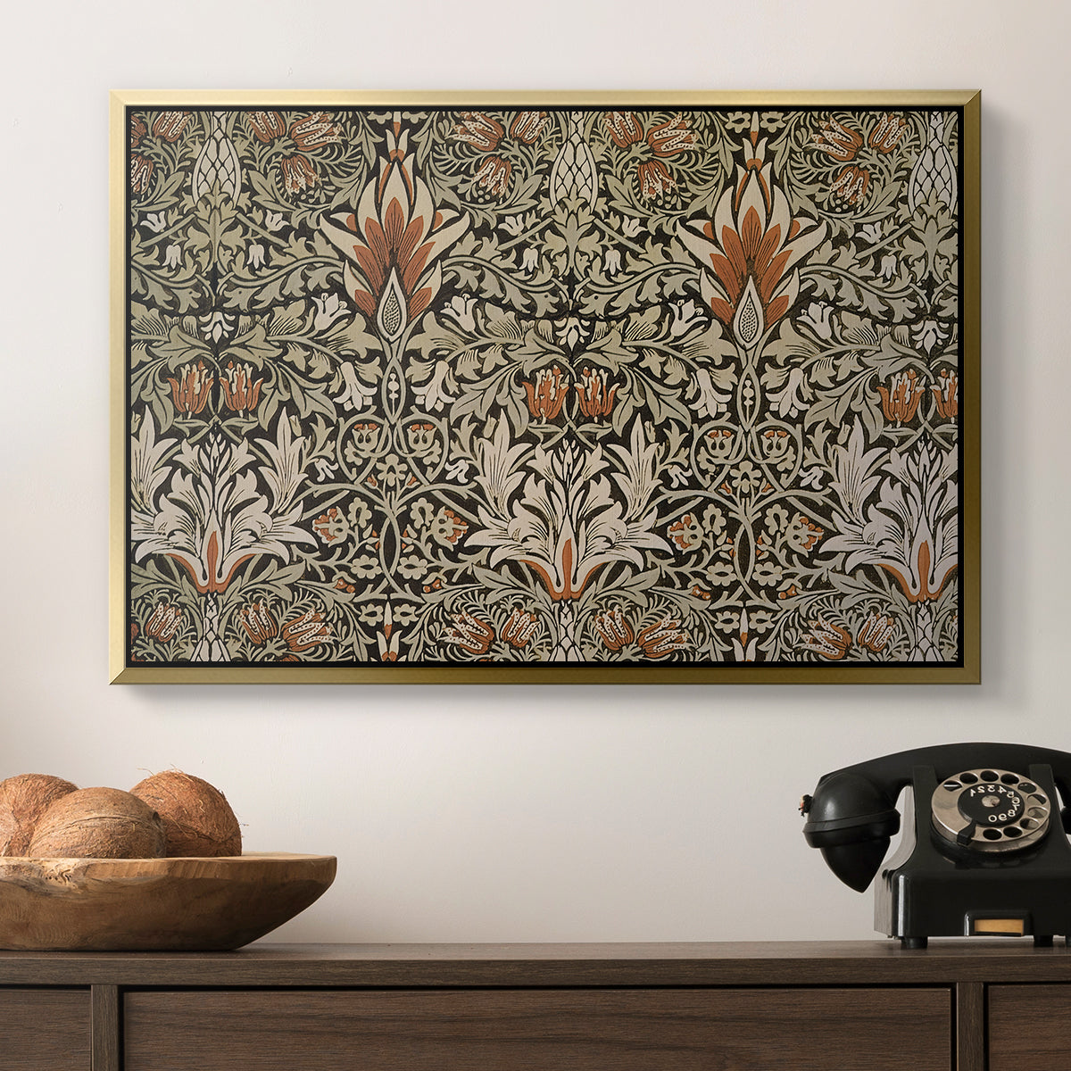 Snakeshead - Charcoal/Spice, c. 1876 - Floater Framed Canvas Print