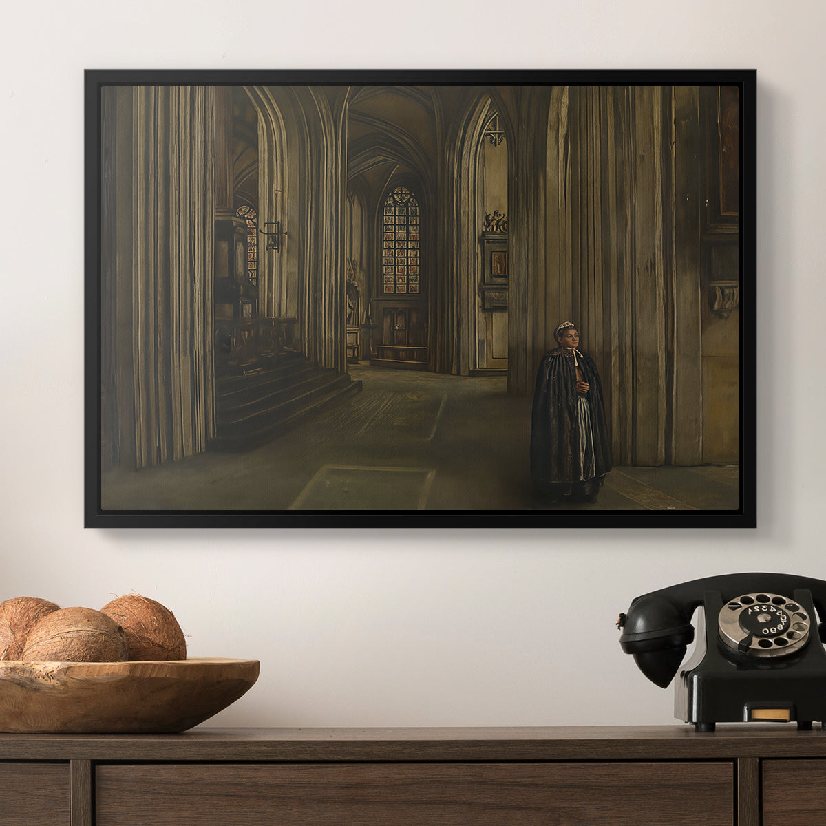 Interior of a Church, 1871 - Floater Framed Canvas Print