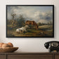 Two Horses on the Pasture, c. 1825 - Floater Framed Canvas Print