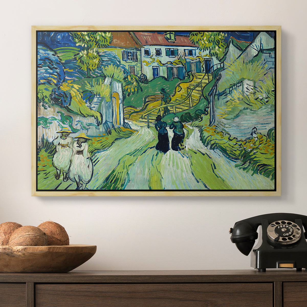 Stairway at Auvers, 1890 - Floater Framed Canvas Print