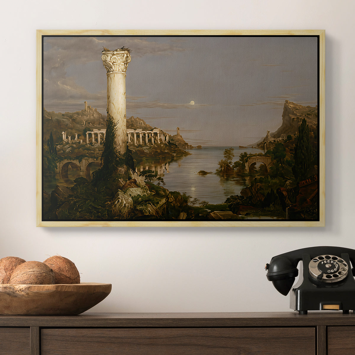 The Course of Empire: Desolation, 1836 - Floater Framed Canvas Print