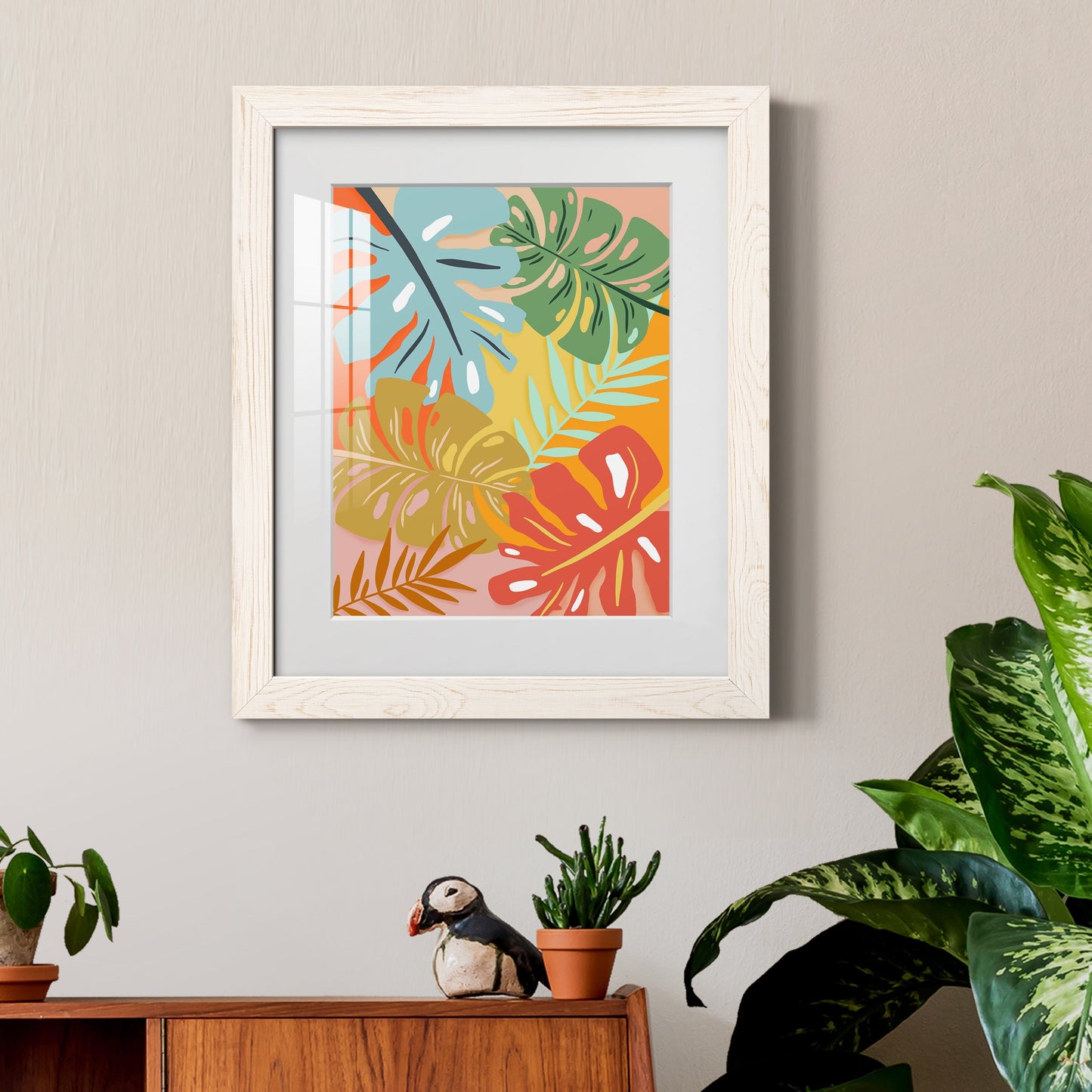 Tropical Foliage I - Premium Framed Print - Distressed Barnwood Frame - Ready to Hang