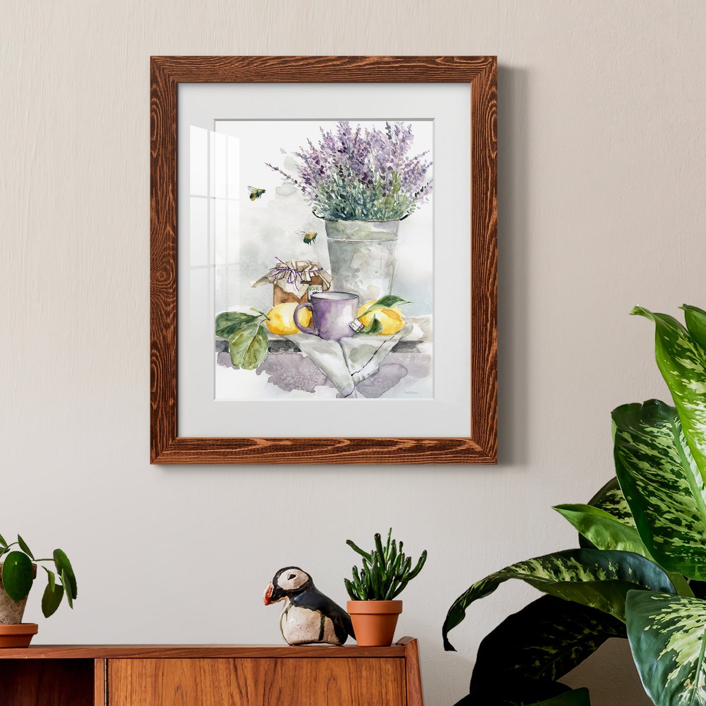 Lavender Lemon and Honey Tea - Premium Framed Print - Distressed Barnwood Frame - Ready to Hang