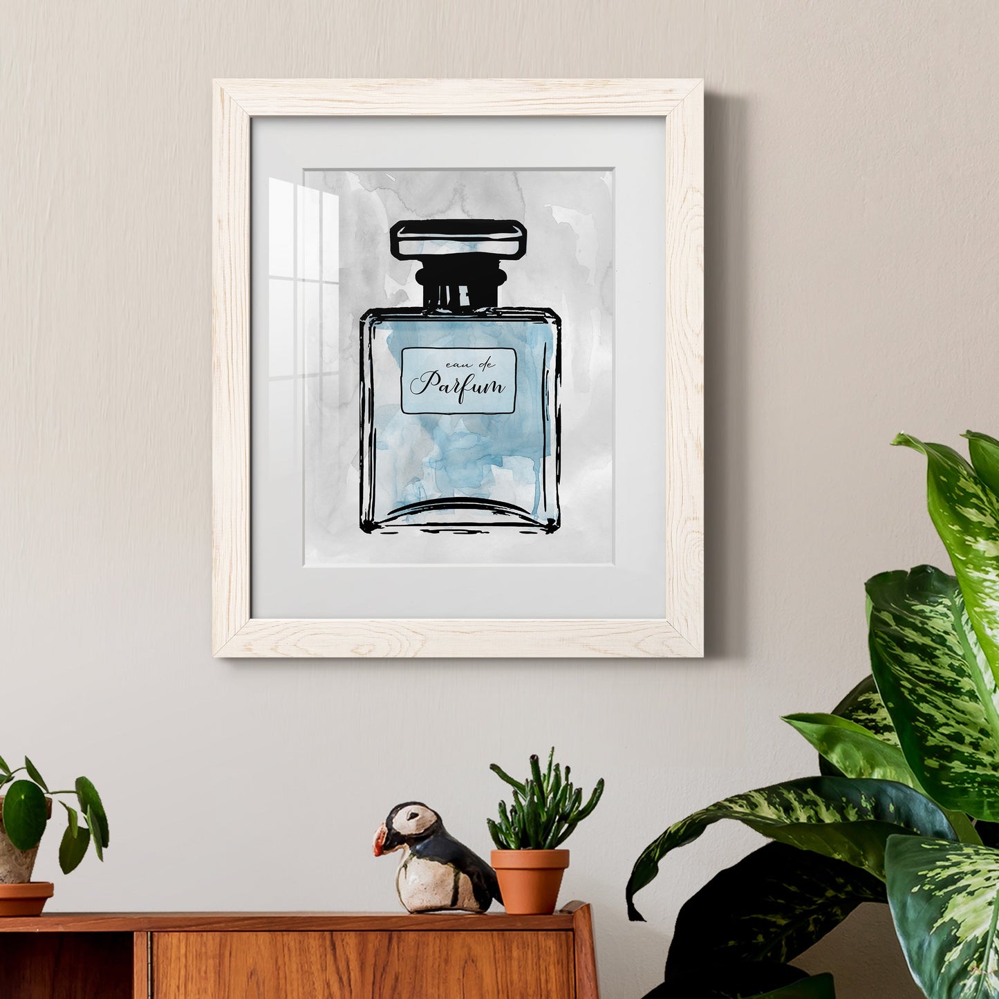 Blue Wash Perfume - Premium Framed Print - Distressed Barnwood Frame - Ready to Hang