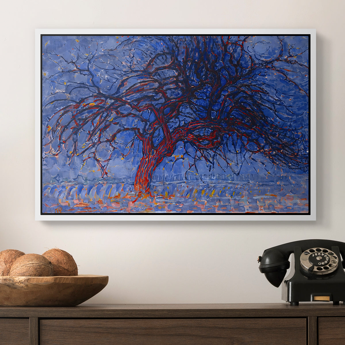The Red Tree, 1909 - Floater Framed Canvas Print