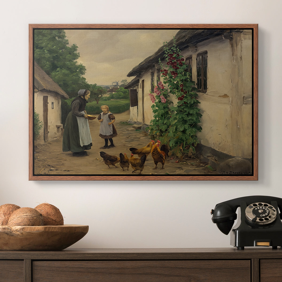 Visit to Grandmother, 1914 - Floater Framed Canvas Print