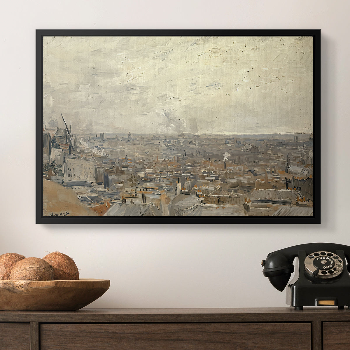 View from Montmartre, 1886 - Floater Framed Canvas Print