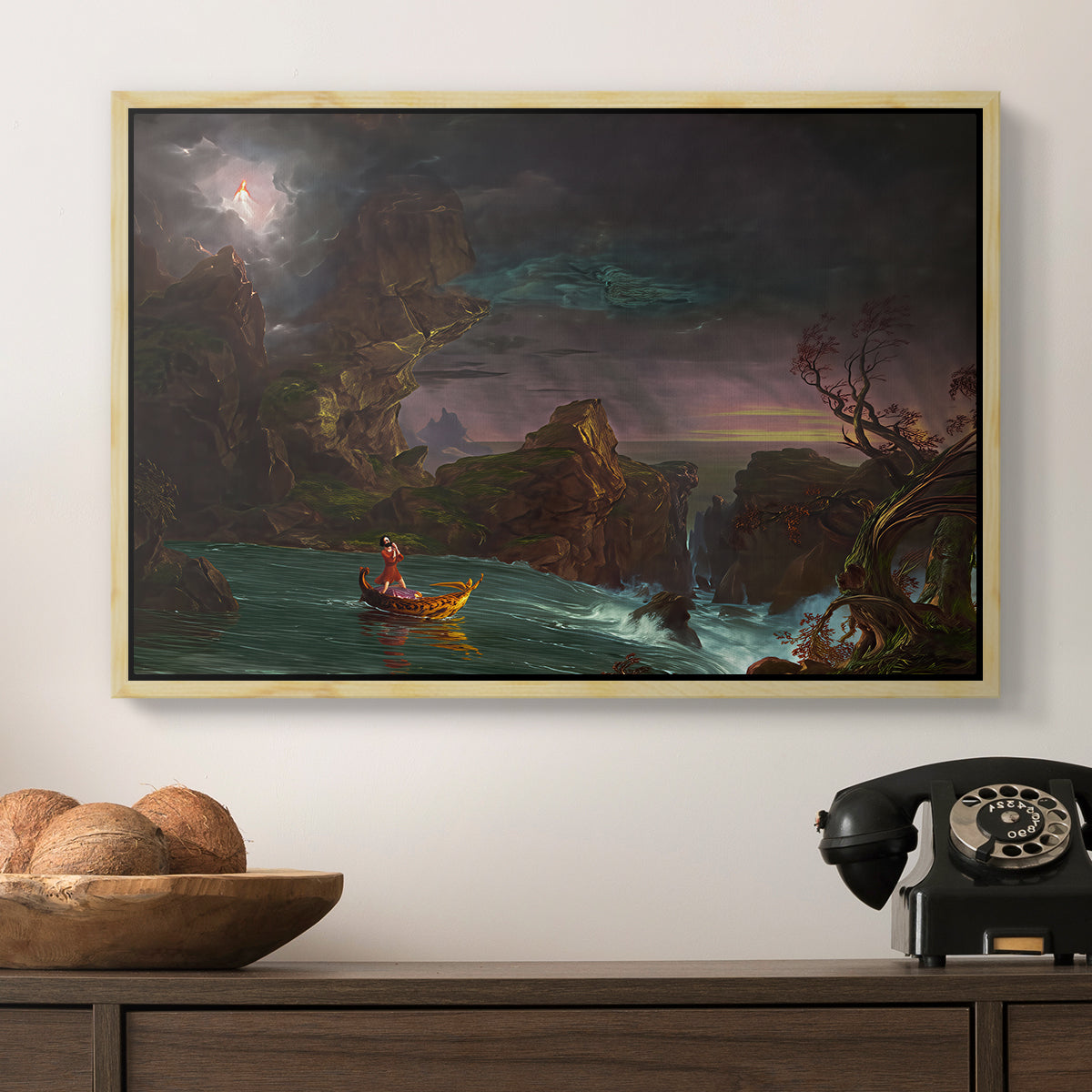 The Voyage of Life: Manhood, 1842 - Floater Framed Canvas Print