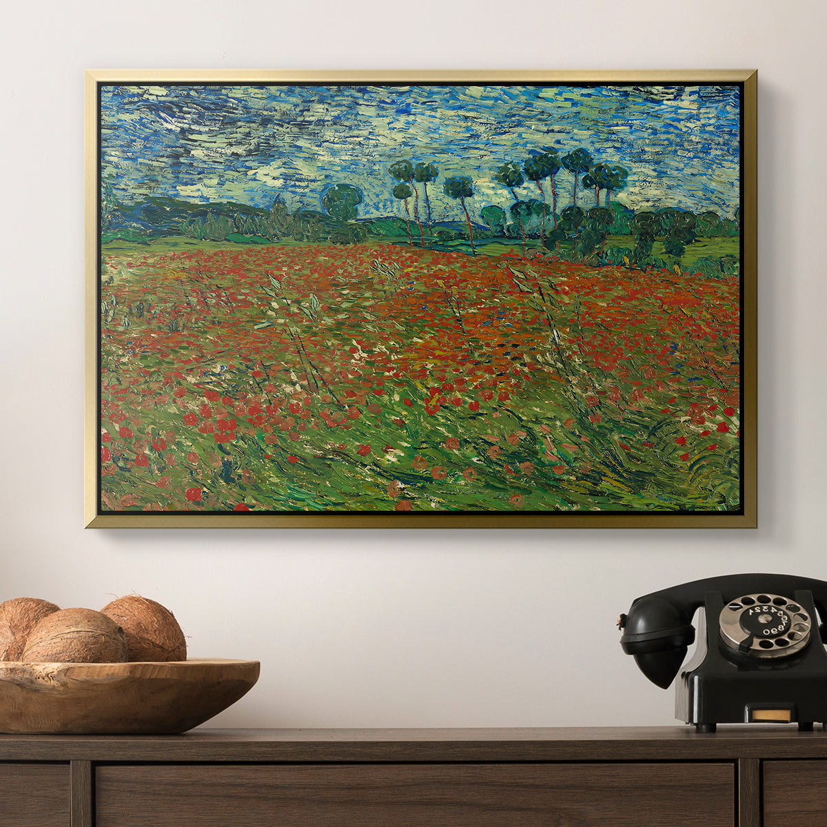 Field with Poppies, 1889 - Floater Framed Canvas Print