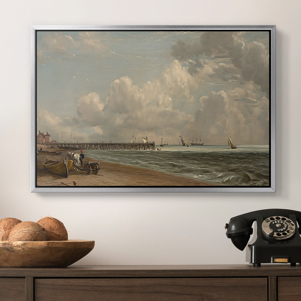 Yarmouth Jetty, 1822 - Floater Framed Canvas Print