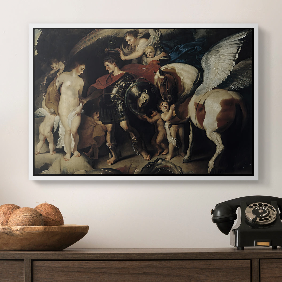 Perseus and Andromeda, c. 1620 - Floater Framed Canvas Print