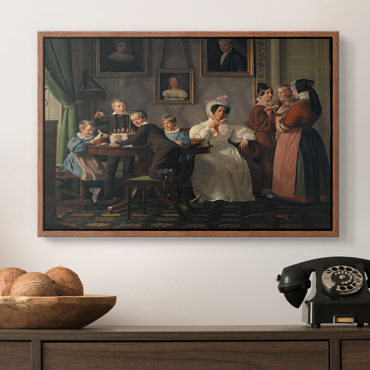 The Waagepetersen Family, 1836 - Floater Framed Canvas Print