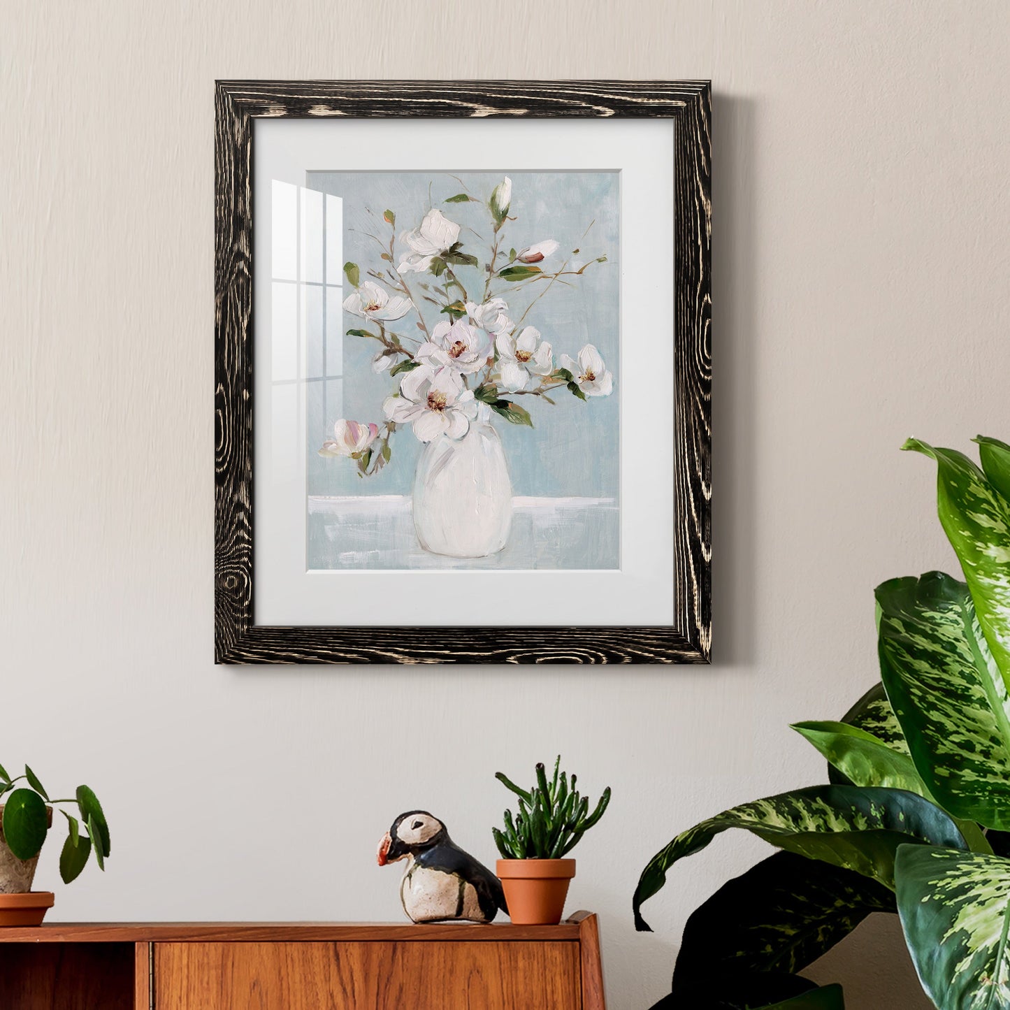 Magnolia Charm - Premium Framed Print - Distressed Barnwood Frame - Ready to Hang