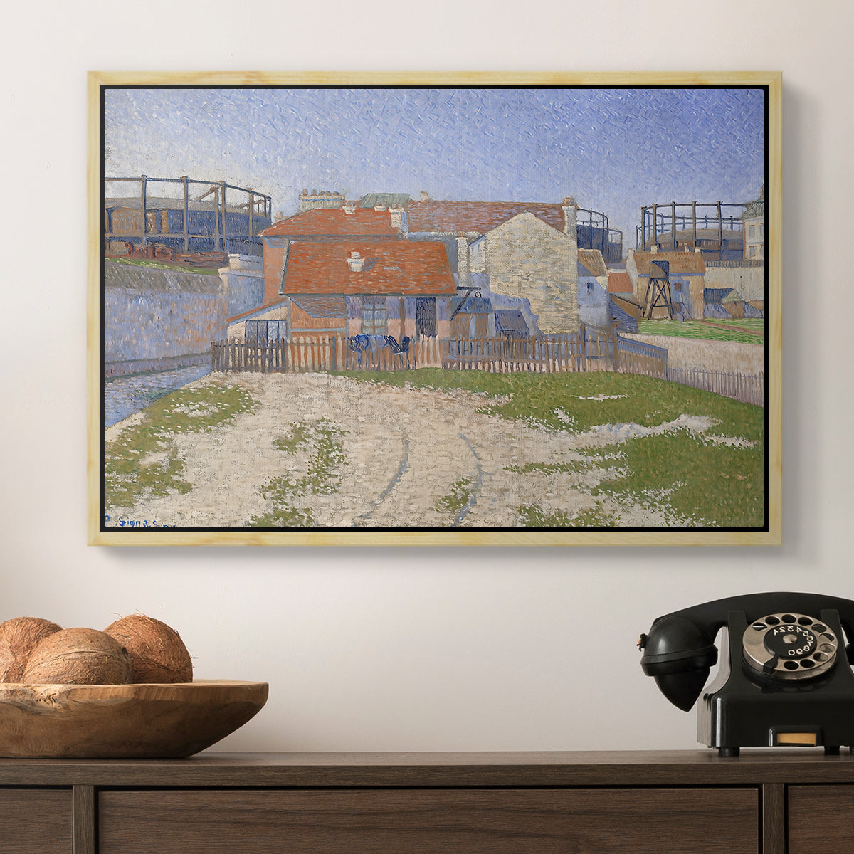 Gasometers at Clichy, 1886 - Floater Framed Canvas Print