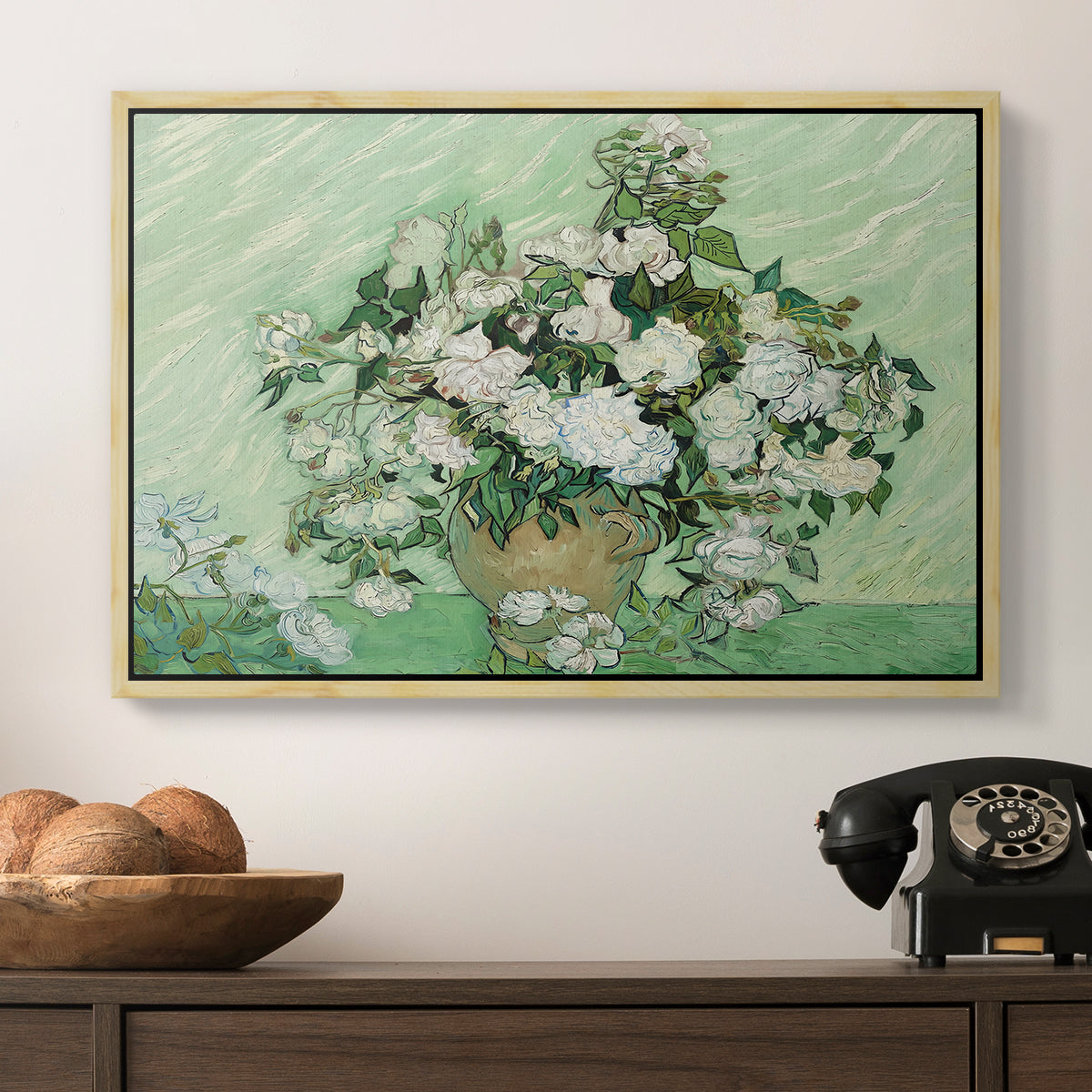 Roses, 1890 - Floater Framed Canvas Print