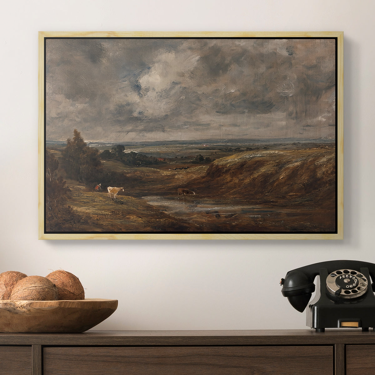 Hampstead Heath, 1825 - Floater Framed Canvas Print