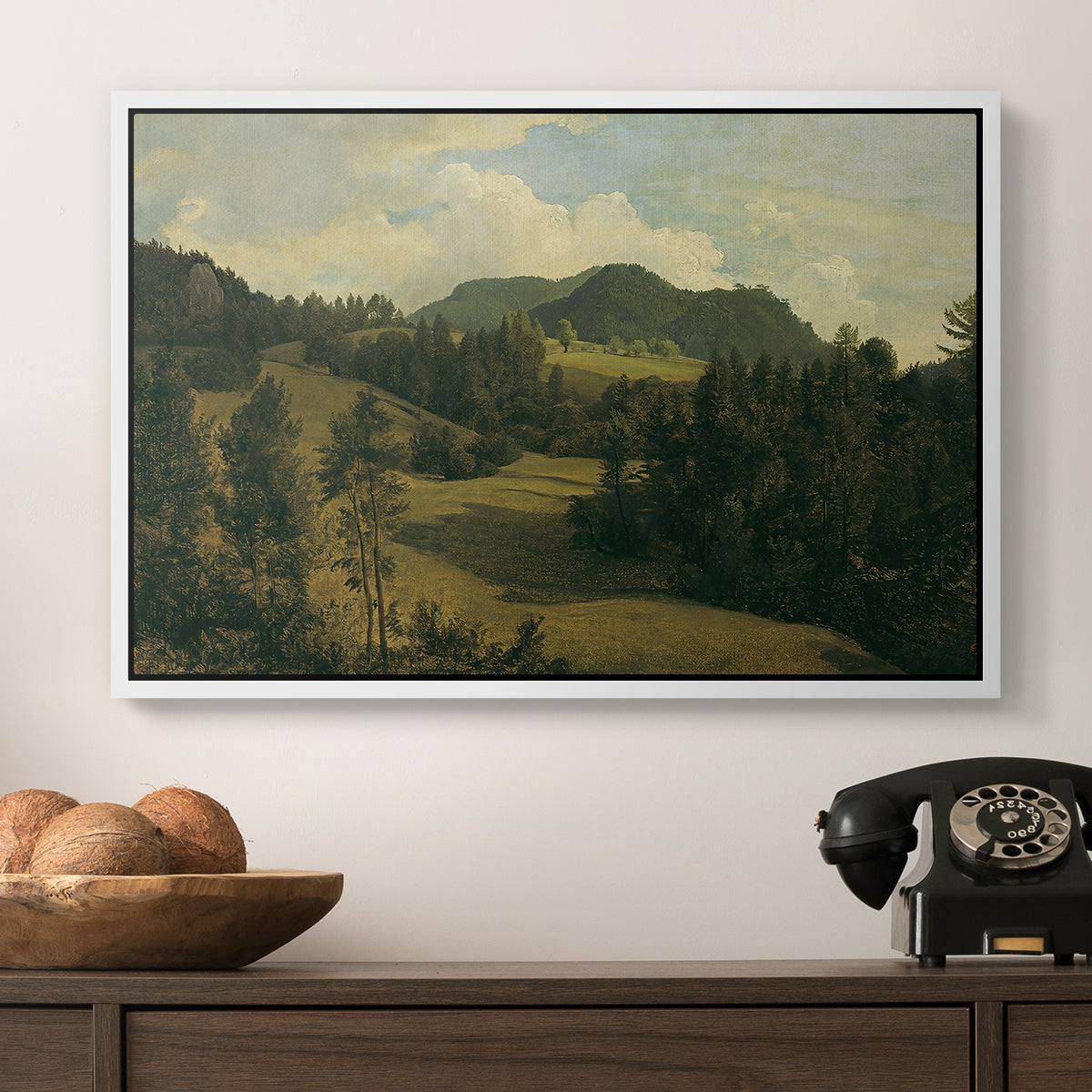 Landscape near Miesenbach, c. 1830 - Floater Framed Canvas Print