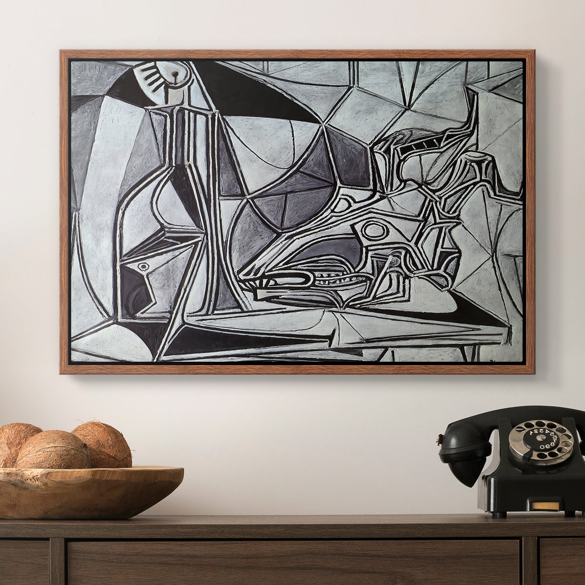 Goat's Skull, Bottle and Candle, 1952 - Floater Framed Canvas Print