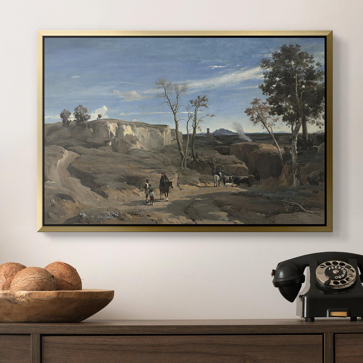 La Cervara, the Roman Campagna, c. 1830-1831 - Floater Framed Canvas Print