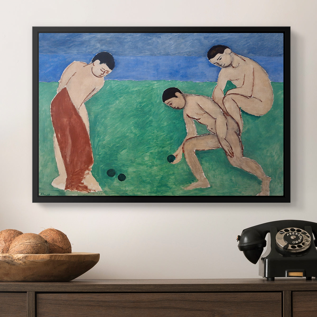 Game of Bowls, 1908 - Floater Framed Canvas Print
