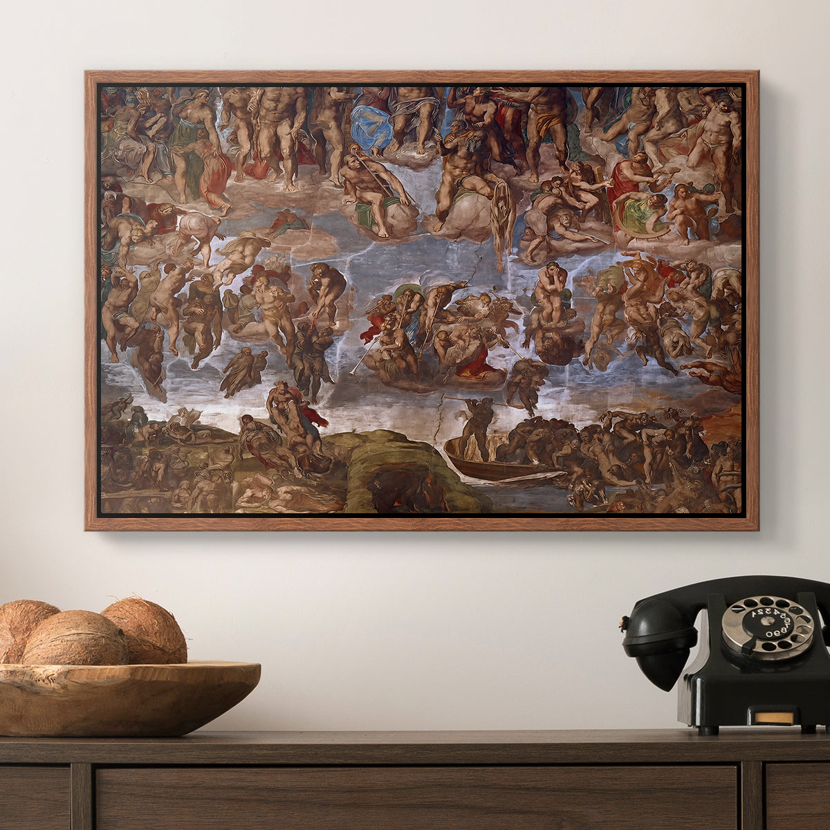 The Last Judgment (Charon's Boat and the Damned), 1536-1541 - Floater Framed Canvas Print
