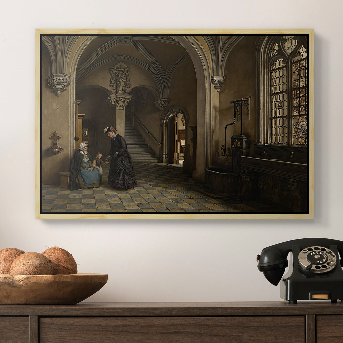 Interior of the Church of Saint Paul in Antwerp, c. 1865-1869 - Floater Framed Canvas Print